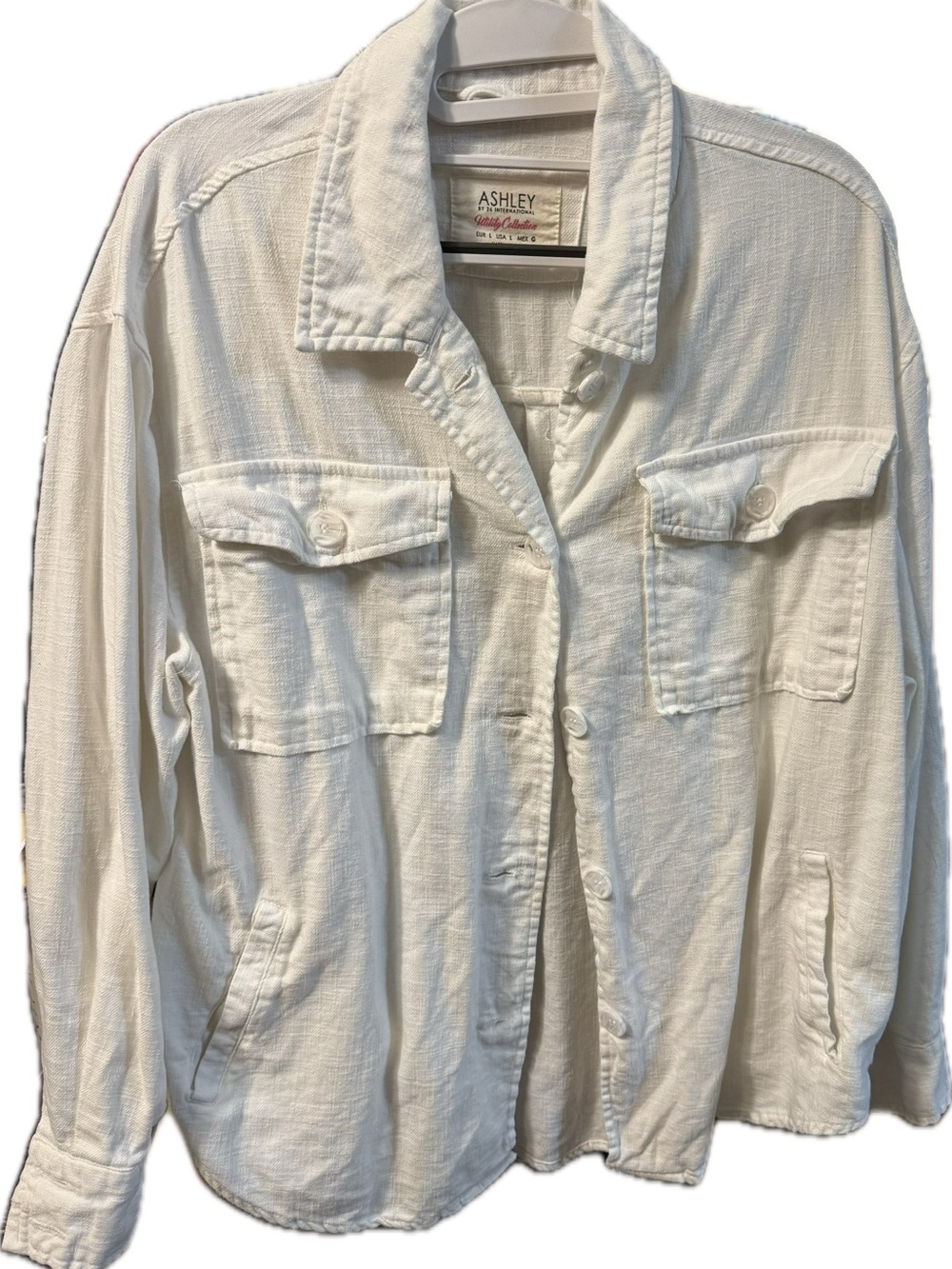 Ashley By 26 International Off-White Button-Front Utility Jacket